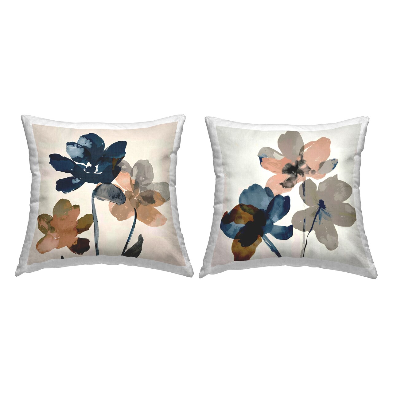 Earthen Flower Petals 2 PC Decorative Printed Throw Pillow Set Design by Irena Orlov, 18 x 7 x 18